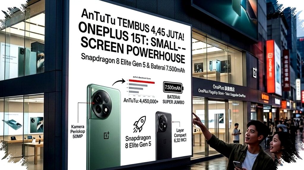 OnePlus 15T Pecahkan Rekor 4,45 Juta AnTuTu, Compact dengan Baterai Monster 7.500mAh!