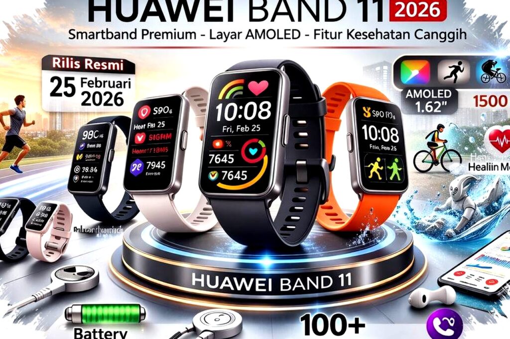 Huawei Band 11 Tantang Smartband Premium, Layar Super Cerah dan Fitur Kesehatan Lengkap Hanya Rp500 Ribuan
